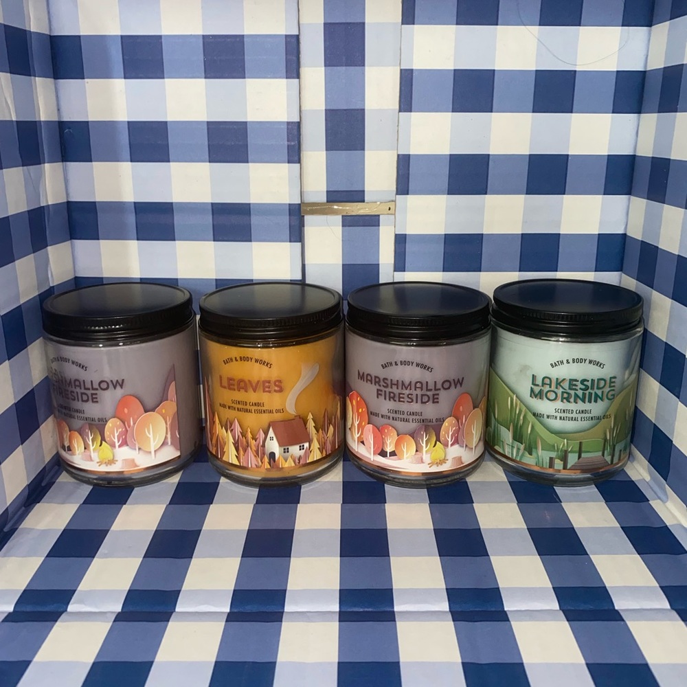 NWT BATH AND BODY WORKS 4 piece fall π candle gift set - Picture 2 of 2
